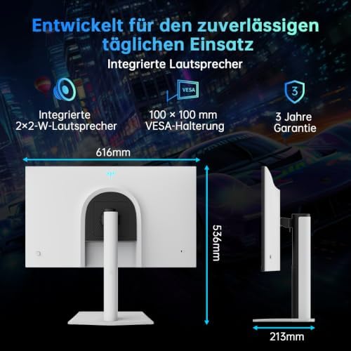 H27E6S 27 Inch Gaming-Monitor QHD 2560 x 1440, 240Hz (OC 275Hz), Fast IPS, 1ms, HDR400, FreeSync & G-Sync Compatible, Eye Care, VESA 100x100, Höhenverstellbarer Standfuß, HDMI 2.0, DisplayPort 1.4