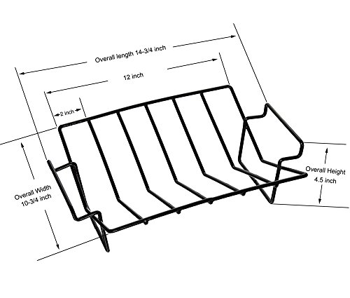 Dracarys Porcelain Coated Steel Roasting Stand BBQ Rib Roast Rack for Smoking, Smoker Accessories Grill Dome Roast and Dual-Purpose Fits for Large Big Green Egg,Weber,Kamado Joe,Primo,VisionEtc.