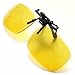 Foucome Yellow Night Vision Polarized Clip-on Flip up Metal Clip Sunglasses Driving Eyewear