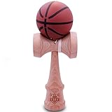 Basketball Brown & Black Rubberized Kendama And Extra String