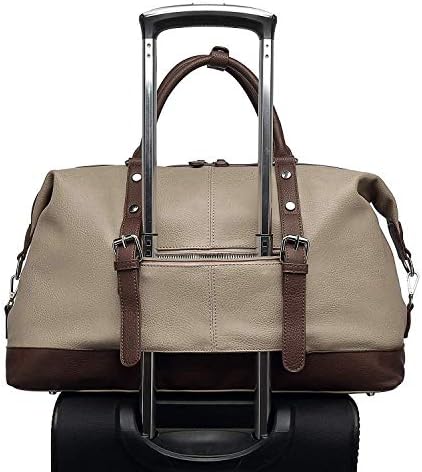 Travel Bag with PU Leather is not Easy to Tear and Break, Suitable for Business Trip, Tourism, Camping and Outdoor Activities (Beige-Pu) 2 Travel Bag with PU Leather is not Easy to Tear and Break, Suitable for Business Trip, Tourism, Camping and Outdoor Activities (Beige-Pu)
