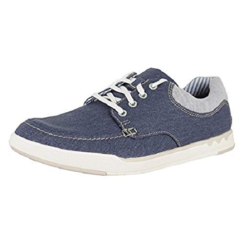 Clarks Men's Step Isle Lace Shoe, navy canvas, 8