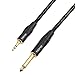 Tisino 1/4 to 1/8 Stereo Cable, 3.5mm TRS to 1/4 inch TS Mono Interconnect Cable - Mono to Stereo Adapter - 6 Feet