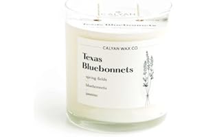 Calyan Wax Co. 2 Wick Candle, Texas Bluebonnets Scented Candle, 37 Hour Burn Time, Aromatherapy Soy Candles, Non Toxic & Vegan Soy Wax, Glass Tumbler Scented Candles, 12.5oz