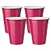 Mr. Ice Bucket Double Walled Insulated Party Cups, 16-Ounce, Azalea,(Pack of 4)