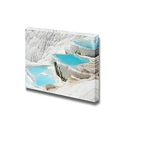 Canvas Prints Wall Art - Natural Pamukkale Basins Full of Water | Modern Wall Decor/Home Decoration Stretched Gallery Canvas Wrap Giclee Print. Ready to Hang - 12" x 18"
