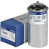 American Standard - 45 + 7.5 uF MFD x 370 VAC Genteq Replacement Dual Capacitor Round # C34575R / 27L947