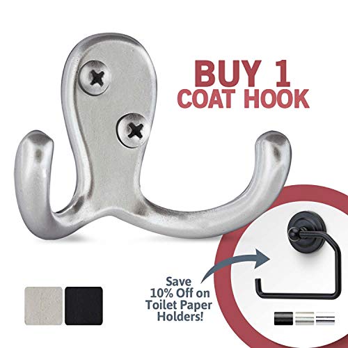 Jack N' Drill 6+2 Coat Hooks w/ 4pcs. Cute Bear Stickers | Heavy Duty Hooks for Hanging Towels, Coat & Hat Rack | Wall Mounted Wall Hook for Kitchen and Bathroom Wall