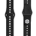 GHIJKL Sports Band Compatible for Apple Watch 38mm 40mm, Soft Silicone Replacement iWatch Wristband Compatible for Apple Watch Sport, Series 1, 2, 3, 4-Black/Black-38mm, 40mm