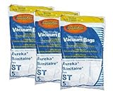 15 Eureka Sanitaire Type ST Vacuum Bags, Express, Power Team Canister, Home Cleaning System Vacuum Cleaners, 63213, 63213A, 63213-g5, 63213-10, S670D, S677D, SC678A, SC883A, SC888J, EUR 678, EUR 688, EUR 888