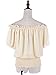 Anna-Kaci Womens Short Sleeve Ruffle Stretch Off Shoulder Boho Blouse Top, Beige, XX-Large