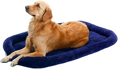 ZackX Dog Crate Soft Mat Pet Padded Bolster Bed - Blue Large
