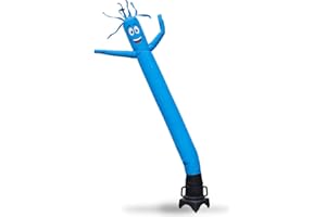FFN Light Blue Cyan 8 Foot Tall Inflatable Tube Man Air Powered Waving Puppet, Air Blower Motor Included with 6ft Solid Colored Dancer by Feather Flag Nation