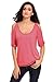Astylish Womens Casual 3/4 Sleeve Scoop Neck Cold Shoulder Blouse Tops
