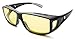 Fitover Night Driving Glasses (Charcoal, Yellow)