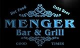 u30221-b MENGER Family Name Bar & Grill Home Brew Beer Neon Sign