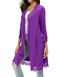 Simier Fariry Cardigan para mujer, largo, casual, suelto, frontal abierto