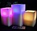 LED Lytes LED Multi Colored Flameless Candles Battery Operated, 3 Square Ivory Wax with Multi-Function Timer Remote Control, Flickering Flame Candle Set for Teen Gifts and Wedding Decor