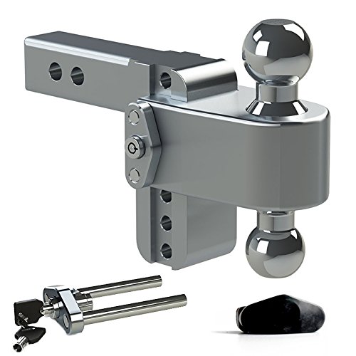 Weigh Safe LTB4-2 Adjustable 4" Drop 180 Hitch w/ WS03 Dual Pin Lock - 2" Shaft