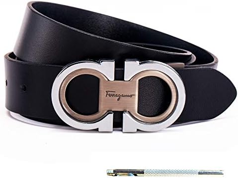 Men's Genuine Leather Belt Adjustable Buckle, by Trim to Fit