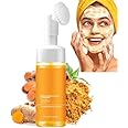 HABOHUSE Turmeric Face Wash with Brush, Turmeric Foaming Face Cleanser, Deep Cleansing Exfoliating Moisturizing for Women, All Skin (1,Face wash)