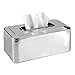 mDesign Metal Modern Tissue Box Cover Decorative Rectangular Facial Tissues Holder for Bathroom, Vanity, Countertop, Bedroom, Night Stand; Holds Tissue Boxes up to 4