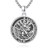 DOTBJ St Christopher Round Medal Necklace, 925