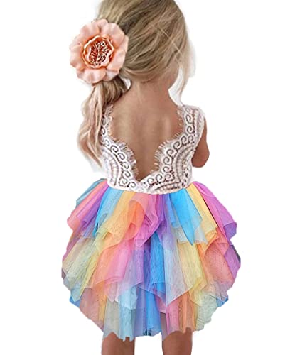 Topmaker Backless A-line Lace Back Flower Girl Dress
