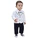 ZOEREA 2pcs Baby Boys Gentlemen Romper Coat Wedding Suits Tuxedo Baptism, 80CM/6-9 Months, White