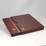 Lighthouse 32-Black Page Leather Stamp Stockbook LZS4/16K Burgundy