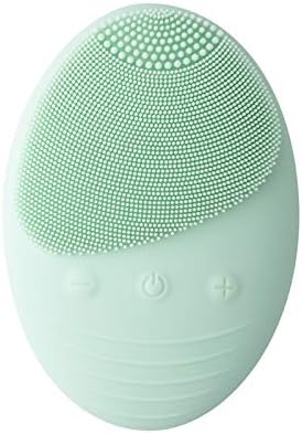 Facial Cleansing Brush, Electric Waterproof Silicone Phototherapy beauty instrument Wireless Charging Face Massage Cleansing Instrument,Green
