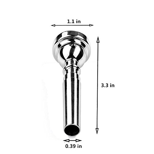 SunTrade Copper Alloy Trumpet Mouthpieces for For Yamaha or Bach, Conn and King Trumpet (5C, Silver 2) - Thumbnail 6