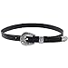 Wink Gal Women's Boho Vintage Designer Metal Western Buckle Belt Sliver,Black,One Size
