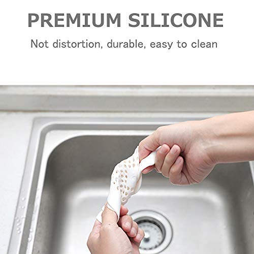 Square Shower Drain Covers, NOTSEK Silicone Tube Drain Hair Catcher Stopper with Sucker for Bathroom Kitchen, Rubber Bathtub Sink Strainer Plug Filter Trap Home Drain Protectors (BIG 14.514.5CM)