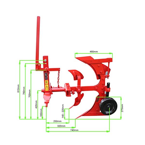Wallentin & Partner | Einscharpflug | 1 Schar Wendepflug 20 cm | Pflug Kleintraktor ab 12 PS | Einschariger Pflug 65 kg… – Bild 3