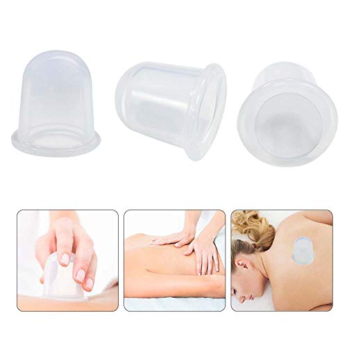Wskderliner Suction Cup for Cellulite Slimming Vacuum Massage Cupping Anti-cellulite Silicone White Transparent Pack of 4