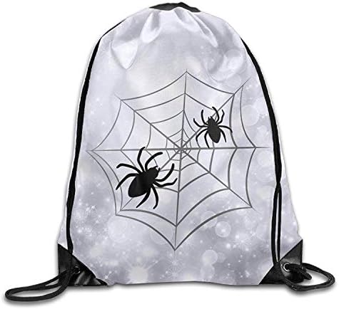 Khom Halloween Spider Web Unisex Gym Drawstring Shoulder Bag Backpack String Bags