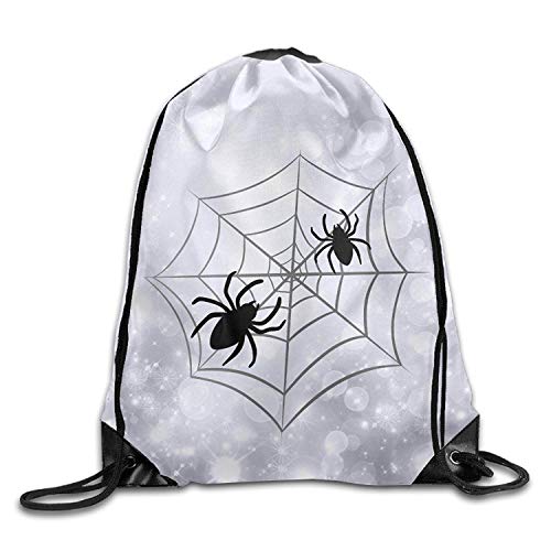 Khom Halloween Spider Web Unisex Gym Drawstring Shoulder Bag Backpack String Bags
