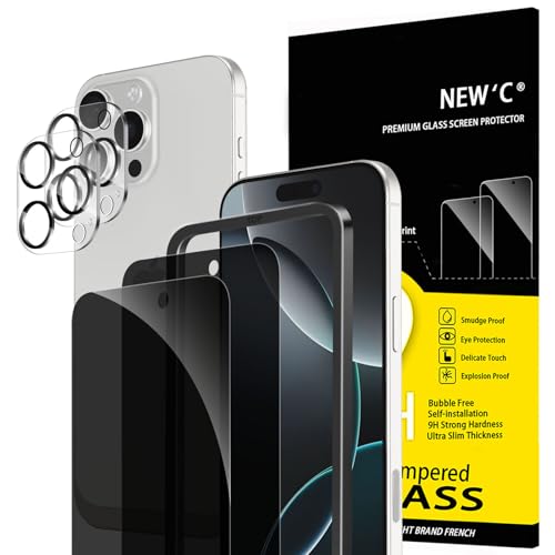 NEW'C 2 x Sichtschutz für iPhone 16 Pro Max für Panzerglas... en promo sur Amazon