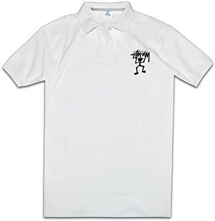 Stussy Brown Skateboard Stussy Big Logo Men's White Polo Shirts Novelty T Shirts