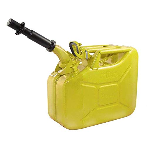 Wavian USA JC0010YVS Authentic NATO Jerry Fuel Can and Spout System Yellow (10 Litre)