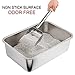 Yangbaga Stainless Steel Litter Box for Cat and Rabbit, Odor Control Litter Pan, Non Stick, Easy to Clean, Rust Proof, Large Size with High Sides and Non Slip Rubber Feets