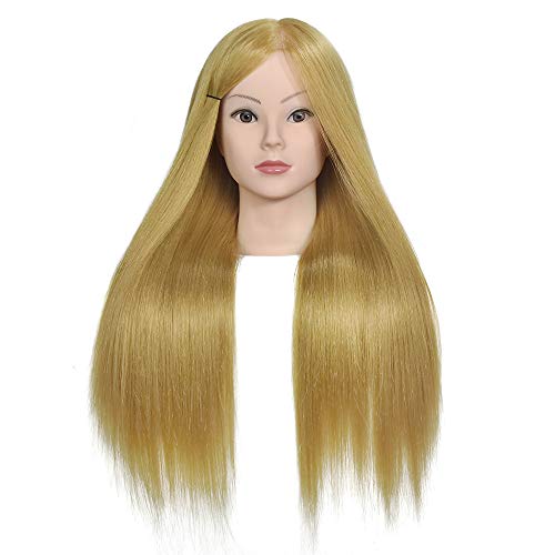 XT 28 inches Long Hair Mannequin Head with 60 Human Hair Practice Training Head for Curling