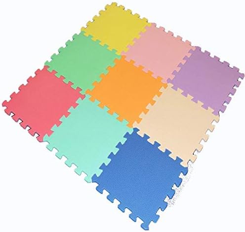 Mydio 12pcs Interlocking Soft Kids Baby EVA Foam Activity Play Mat Floor Tiles （ 30 x 30cm ）