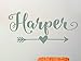 Arrow Name Decal for Girls or Boys, Tribal Wall Decal with Arrow