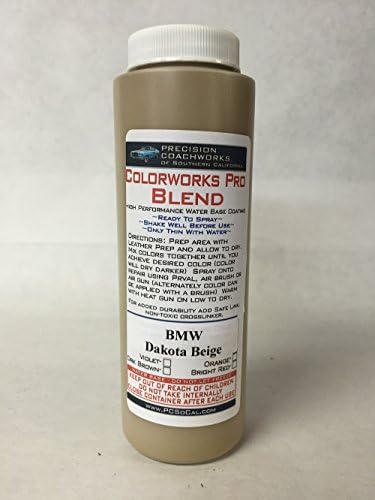 Colorworks Pro Leather 1-Step Color Coat - BMW Auto Matched Colors (16 oz, Dakota Beige)