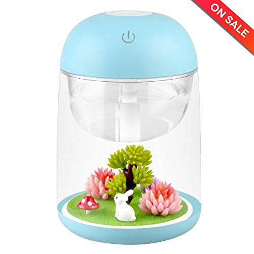 Loneyshow Micro Landscape humidifier Diffuser 180ml Cool Mist Humidifier with Adjustable Mist Mode, Waterless Auto Shut-off (Blue) - Thumbnail 7