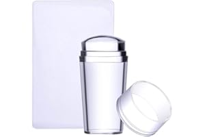 GMBYLBY Nail Art Stamper Clear Silicone Stamping Jelly With Scraper Transparent Visible Body No Different For Nail Decor Clear Nail Stamper With Plates