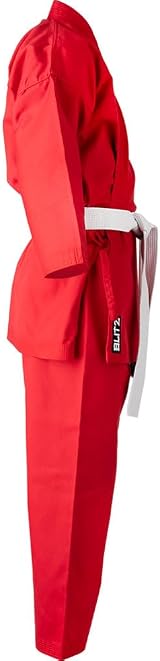 Blitz Red Student Karate Gi 0/130cm Poly Cotton Belt Included view 4