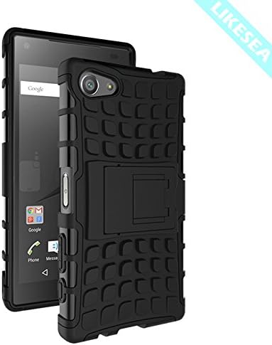 LIKESEA Stand Case for Sony Xperia Z5 Compact, Premium Double Protective Cover with Kickstand, Shock-Absorption and Anti-Scratch, Black